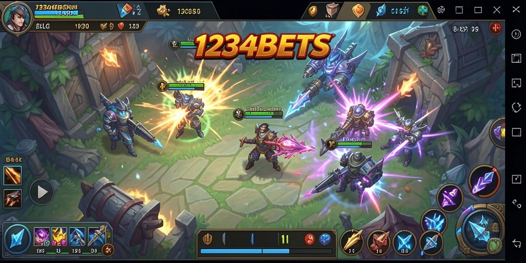Screenshot utama <strong>1234BETS</strong> menampilkan aksi pertempuran strategis yang mendebarkan.