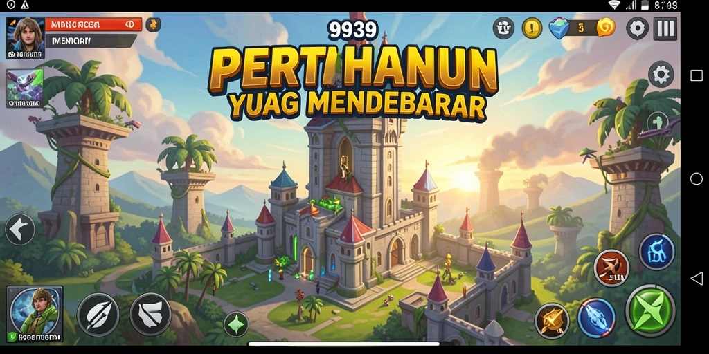Tampilan gameplay menakjubkan dari 9939 dengan aksi pertahanan menara.