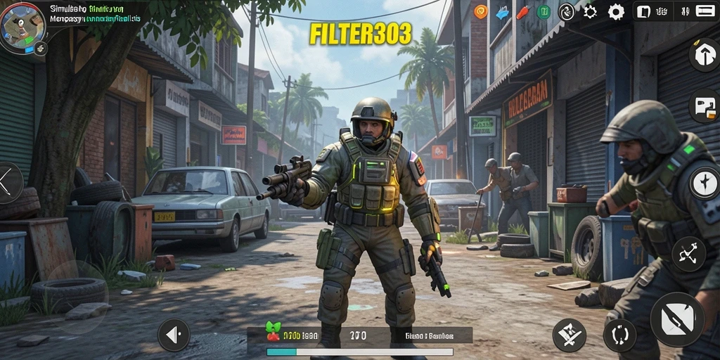 Tampilan gameplay FILTER303 yang imersif dalam dunia simulasi.