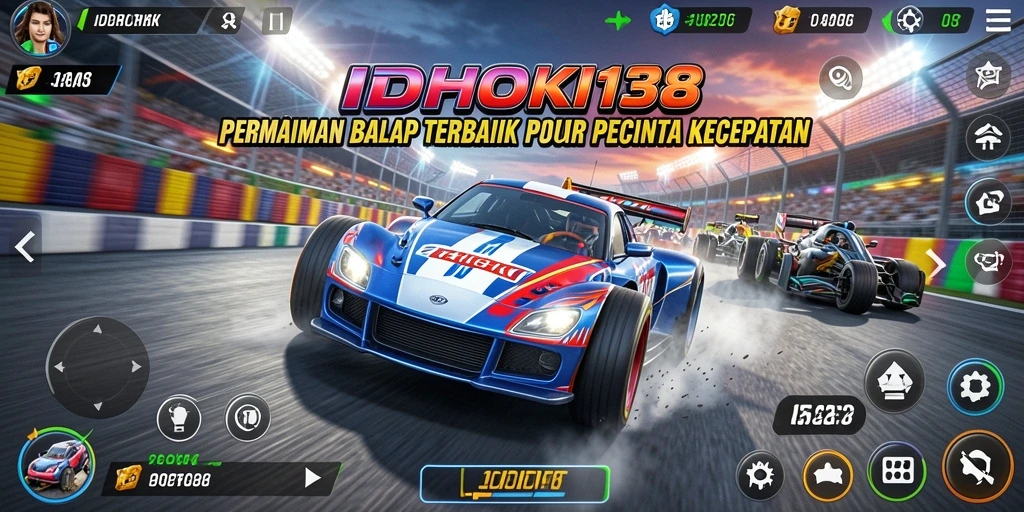 Tampilan seru dari gameplay balap di IDRHOKI138.