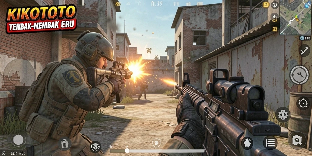 Tangkapan layar KIKOTOTO menampilkan gameplay FPS yang menegangkan.