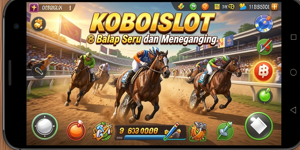 Tampilan aksi seru dari gameplay balap di KOBOISLOT.