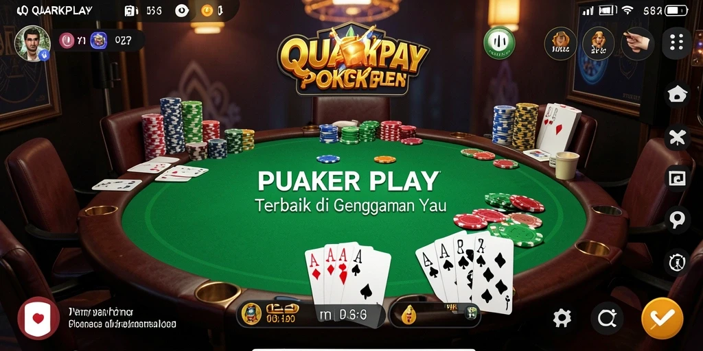 Tampilan menarik dari gameplay Poker di QUARKPLAY yang mengasyikkan.